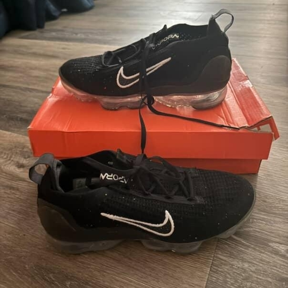 Nike Black VaporMax with White Swoosh